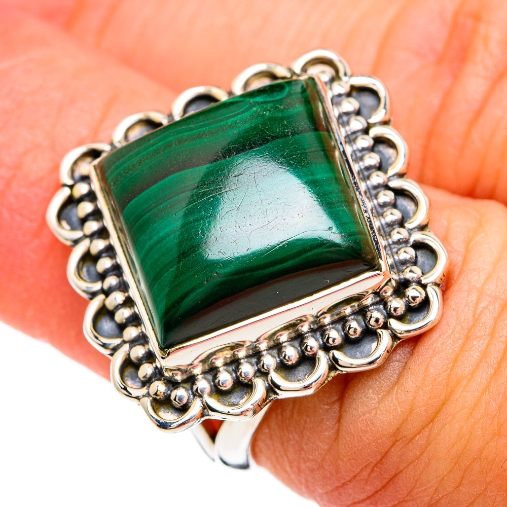 Malachite Rings handcrafted by Ana Silver Co - RING81180
