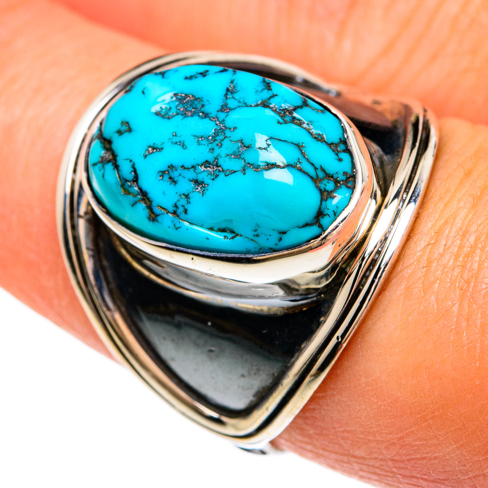 Tibetan Turquoise Rings handcrafted by Ana Silver Co - RING81208