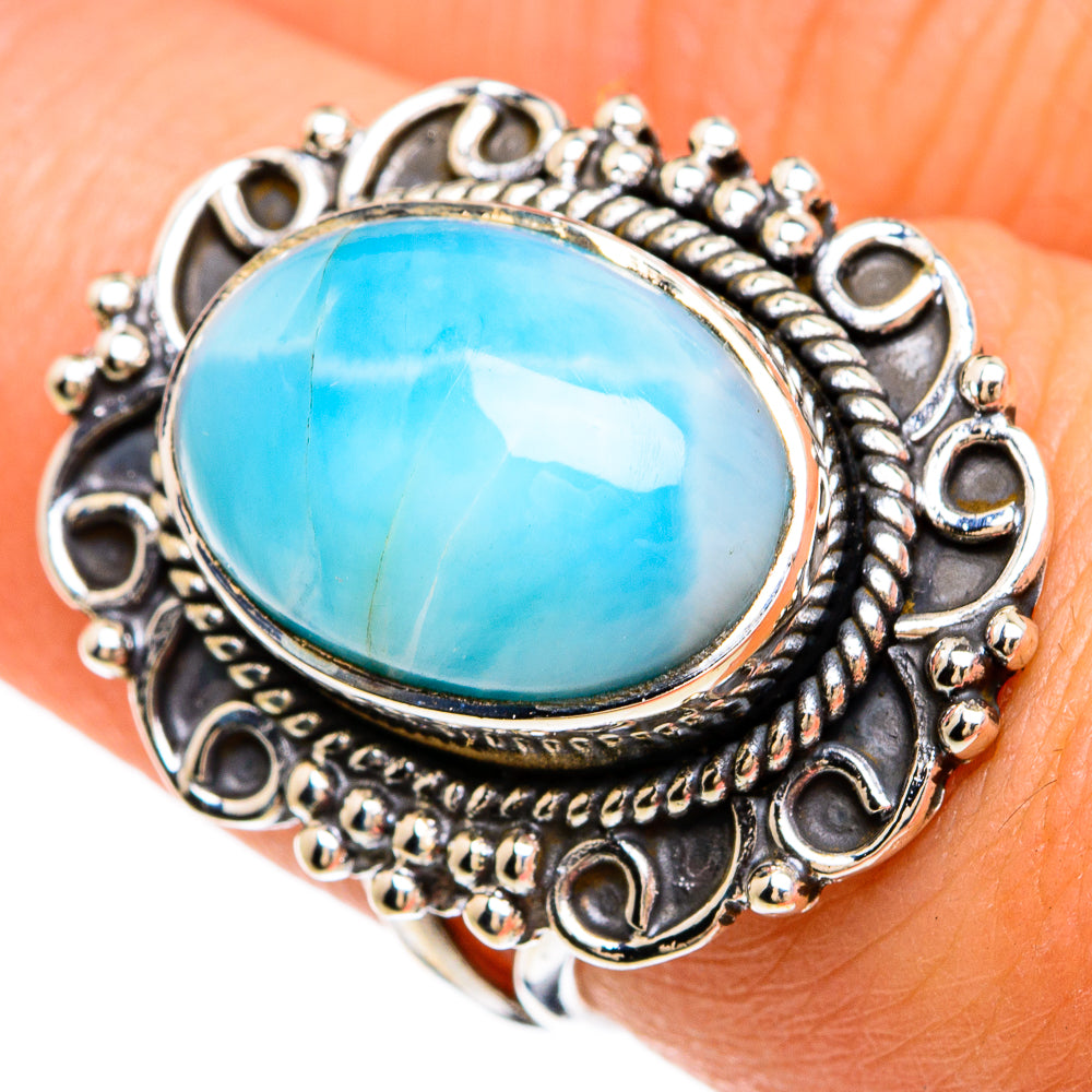 Larimar Rings handcrafted by Ana Silver Co - RING81215