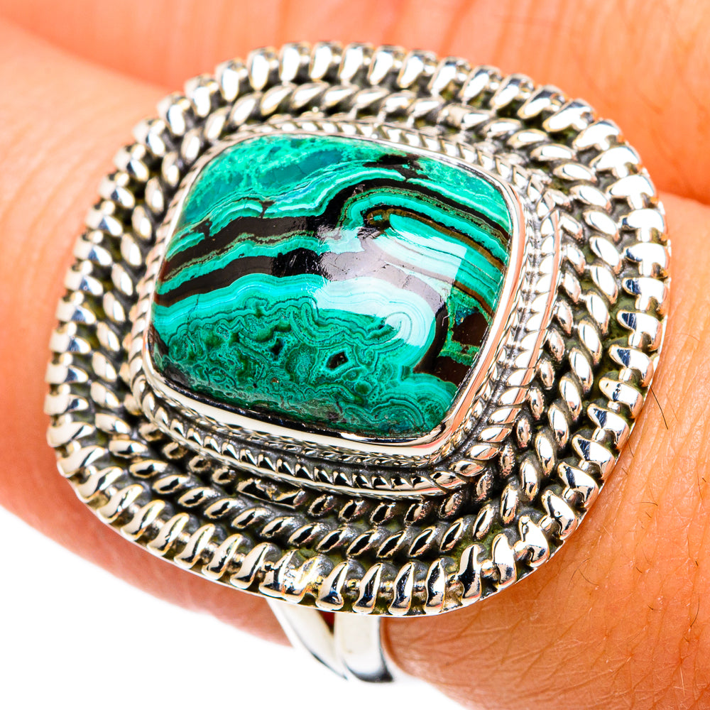 Malachite Rings handcrafted by Ana Silver Co - RING81217