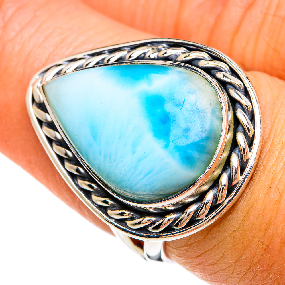 Larimar Rings handcrafted by Ana Silver Co - RING81270