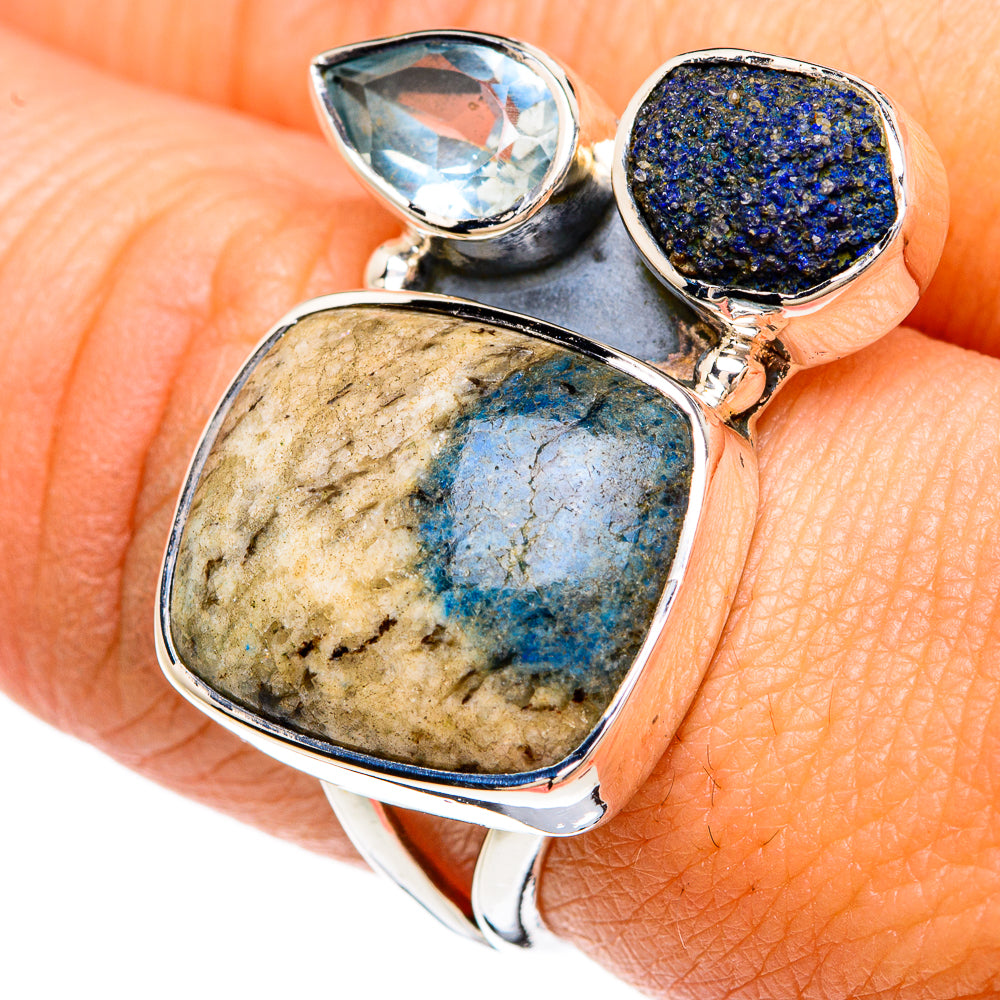 K2 Blue Azurite Rings handcrafted by Ana Silver Co - RING81275