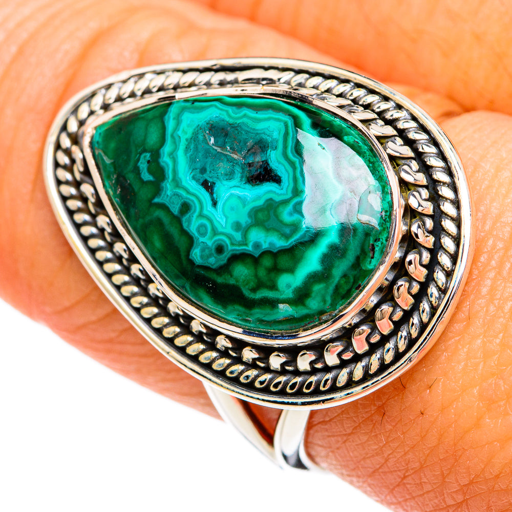 Malachite In Chrysocolla Rings handcrafted by Ana Silver Co - RING81280