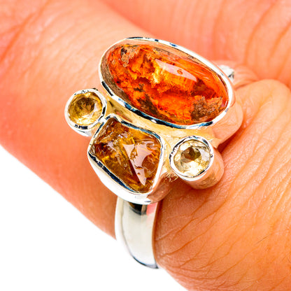 Mexican Fire Opal Rings handcrafted by Ana Silver Co - RING81294