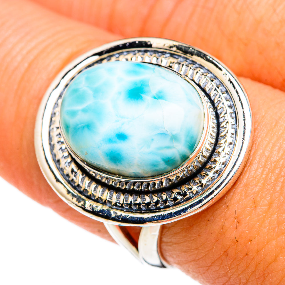 Larimar Rings handcrafted by Ana Silver Co - RING81302