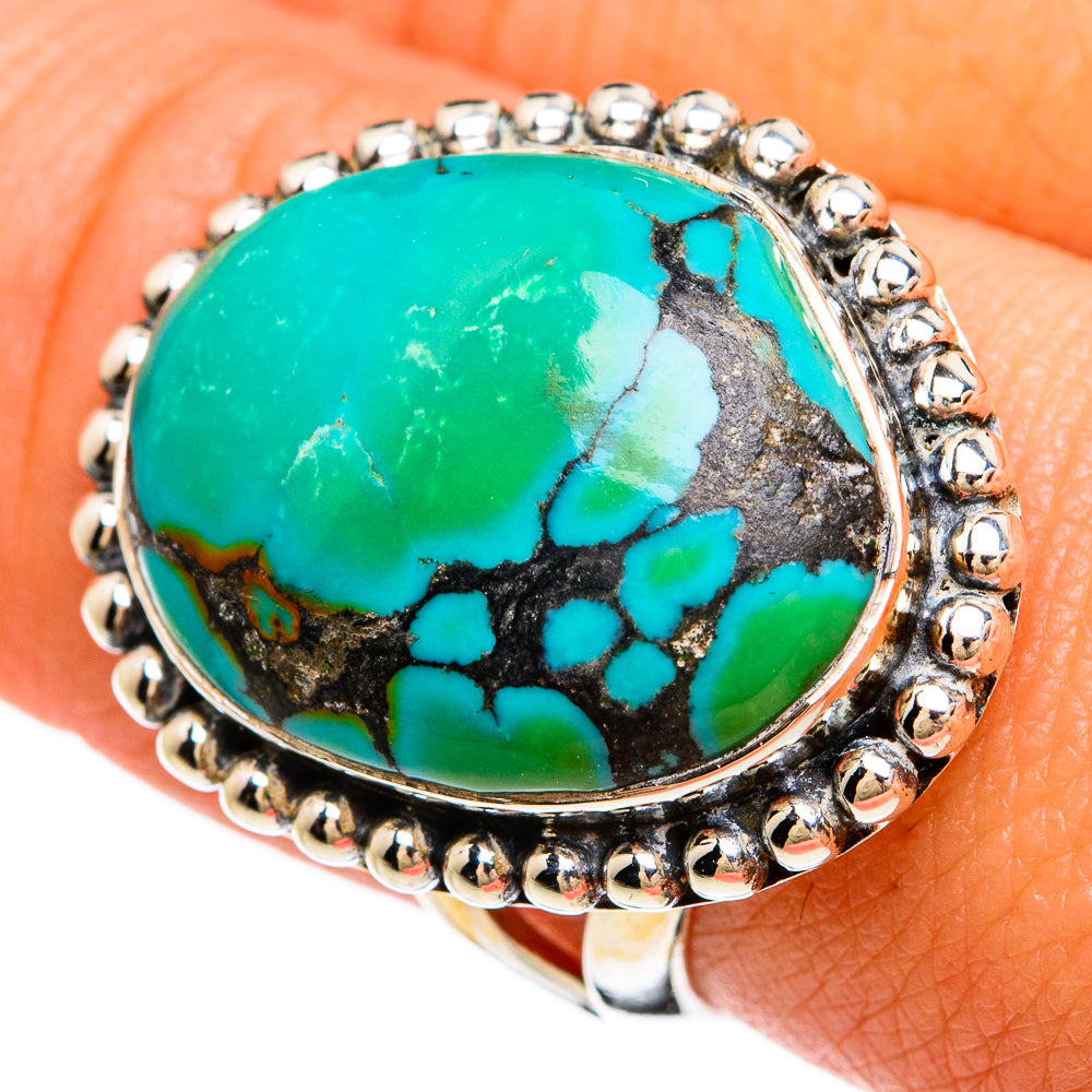 Tibetan Turquoise Rings handcrafted by Ana Silver Co - RING81307