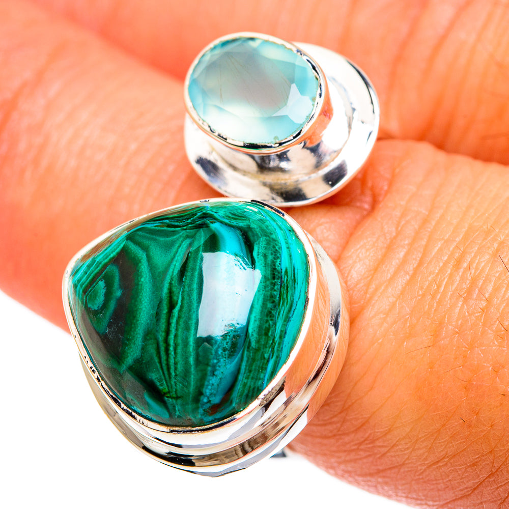 Malachite In Chrysocolla Rings handcrafted by Ana Silver Co - RING81308