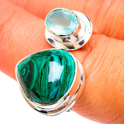 Malachite In Chrysocolla Rings handcrafted by Ana Silver Co - RING81308