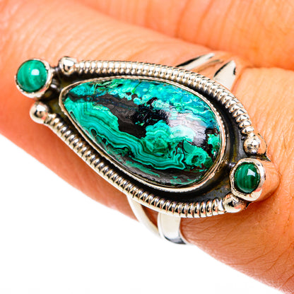 Malachite In Chrysocolla Rings handcrafted by Ana Silver Co - RING81345