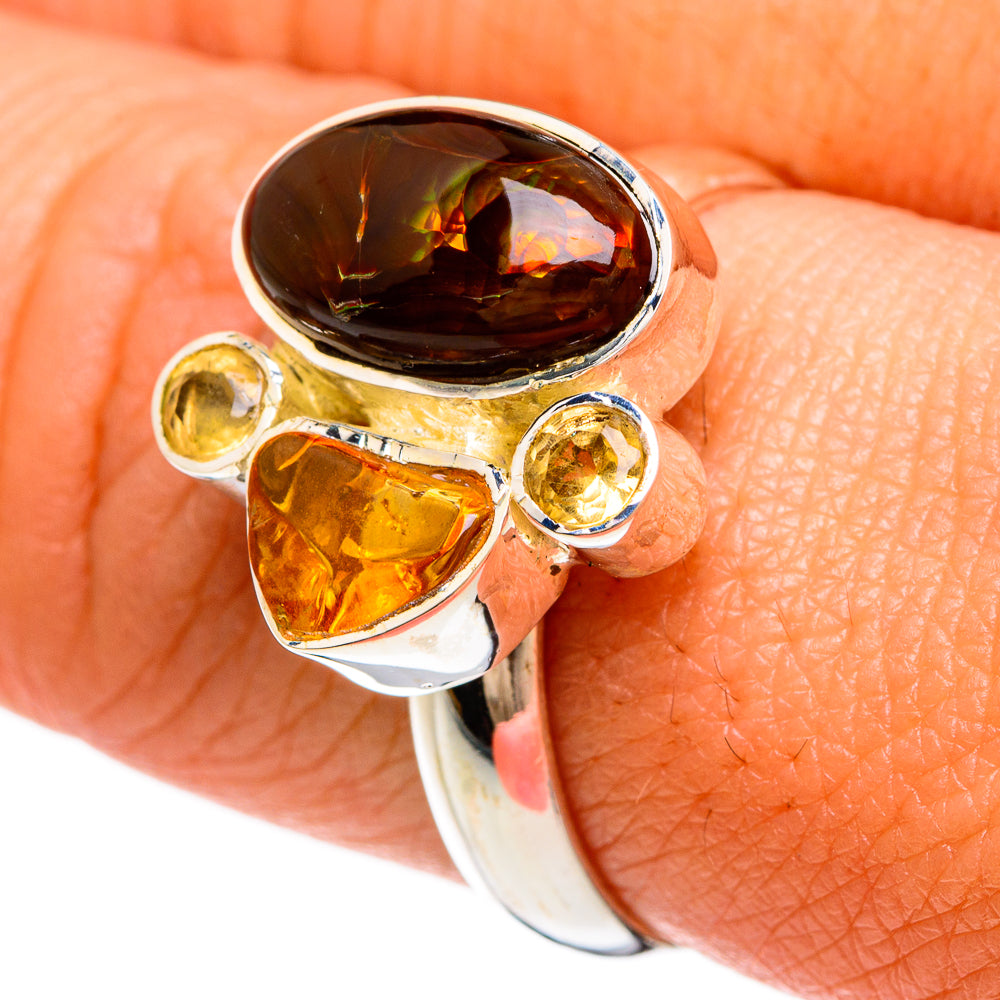 Mexican Fire Agate Rings handcrafted by Ana Silver Co - RING81347