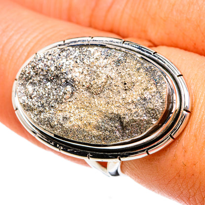 Spectro Pyrite Druzy Rings handcrafted by Ana Silver Co - RING81355