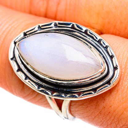 Rainbow Moonstone Rings handcrafted by Ana Silver Co - RING81360