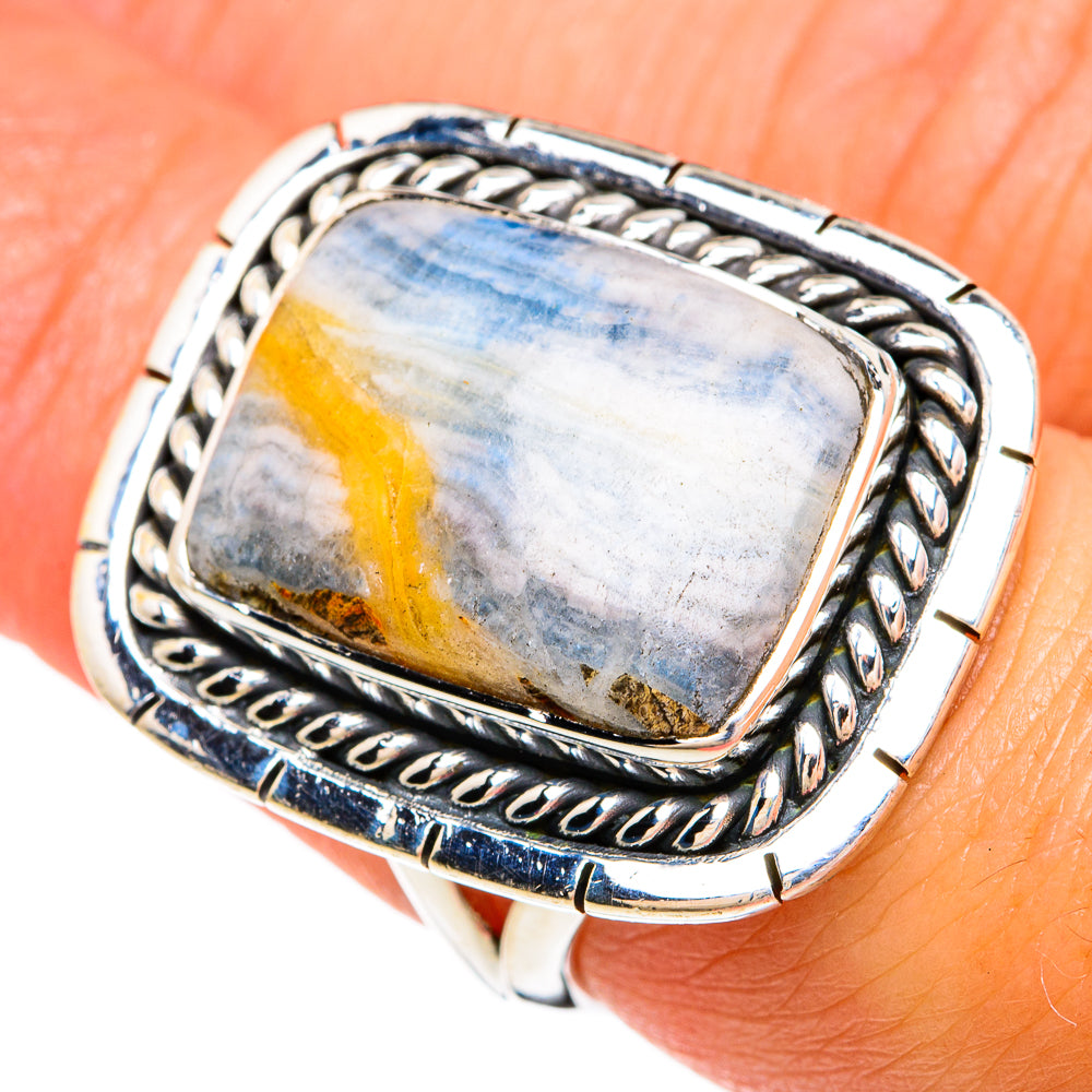 Blue Scheelite Rings handcrafted by Ana Silver Co - RING81372