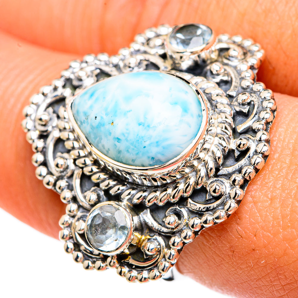 Larimar Rings handcrafted by Ana Silver Co - RING81373