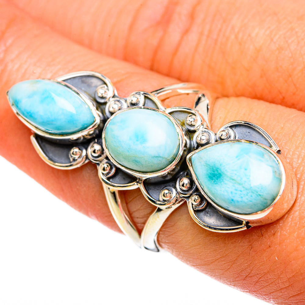 Larimar Rings handcrafted by Ana Silver Co - RING81408