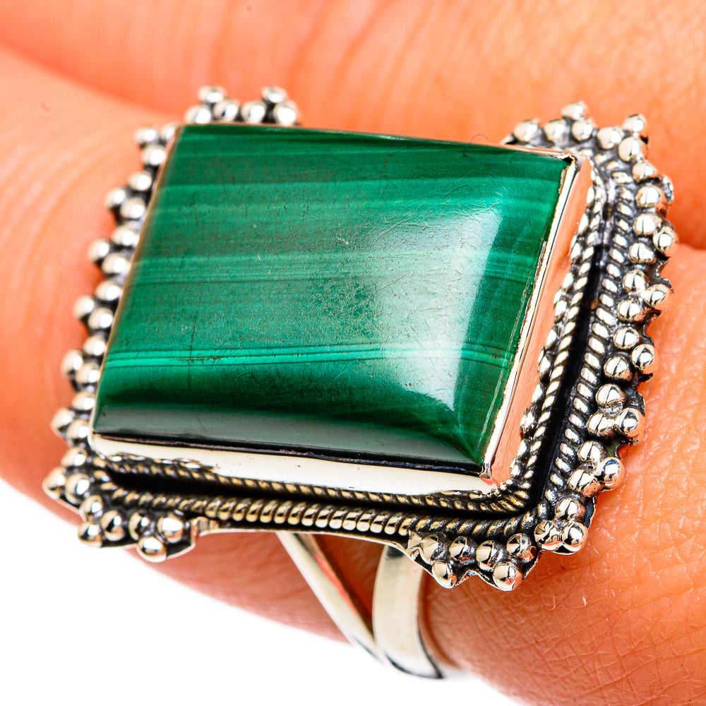 Malachite Rings handcrafted by Ana Silver Co - RING81409