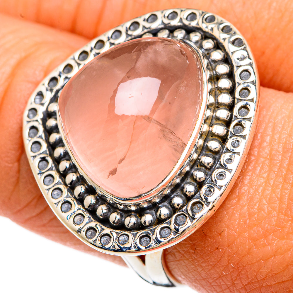Rose Quartz Rings handcrafted by Ana Silver Co - RING81420