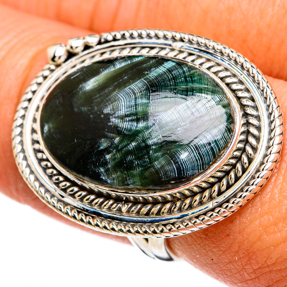 Seraphinite Rings handcrafted by Ana Silver Co - RING81446