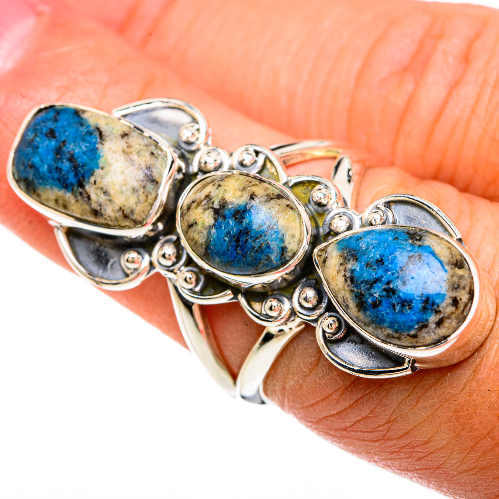 K2 Blue Azurite Rings handcrafted by Ana Silver Co - RING81467