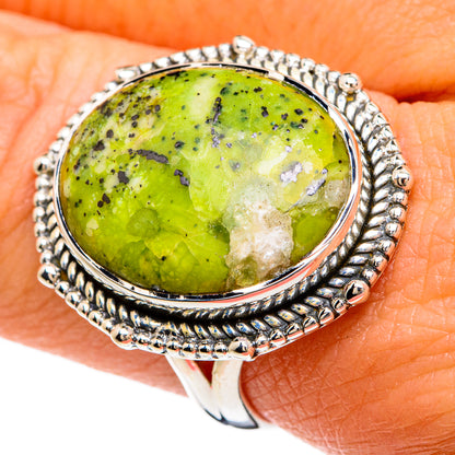 African Green Opal Rings handcrafted by Ana Silver Co - RING81477