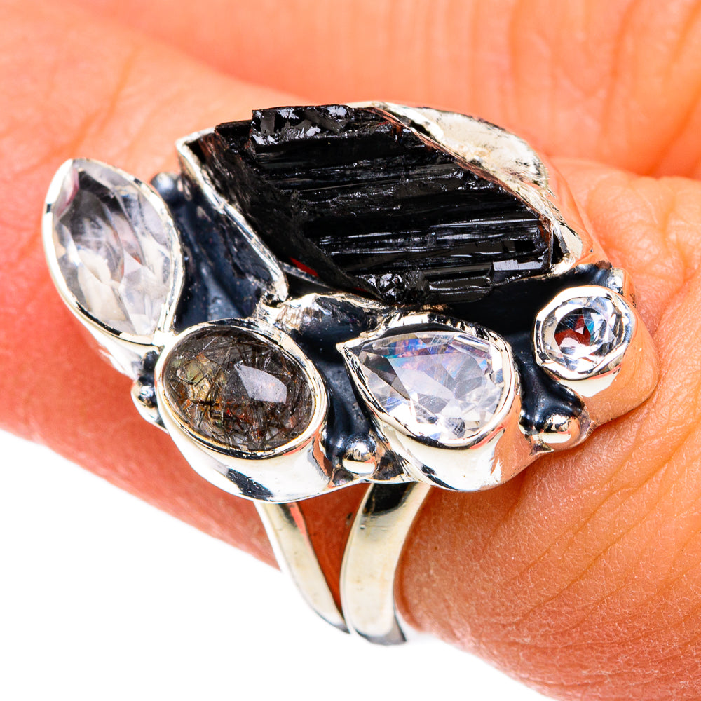 Black Tourmaline Rings handcrafted by Ana Silver Co - RING81491