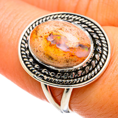 Mexican Fire Opal Rings handcrafted by Ana Silver Co - RING81499