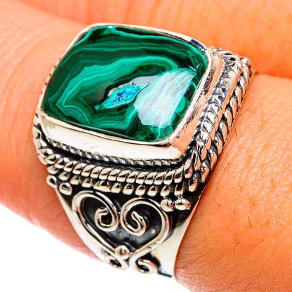 Malachite In Chrysocolla Rings handcrafted by Ana Silver Co - RING81514