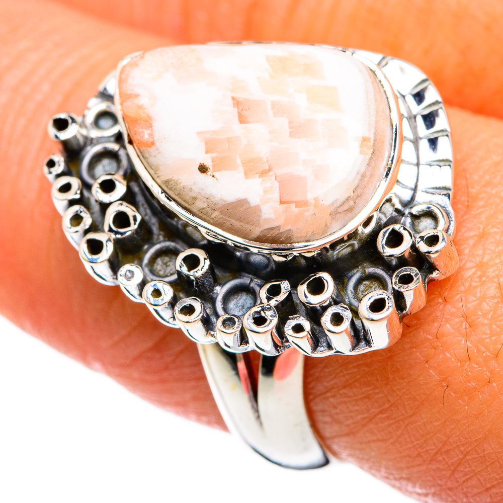 Scolecite Rings handcrafted by Ana Silver Co - RING81518