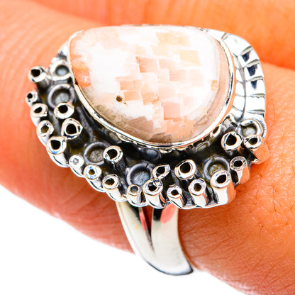Scolecite Rings handcrafted by Ana Silver Co - RING81518