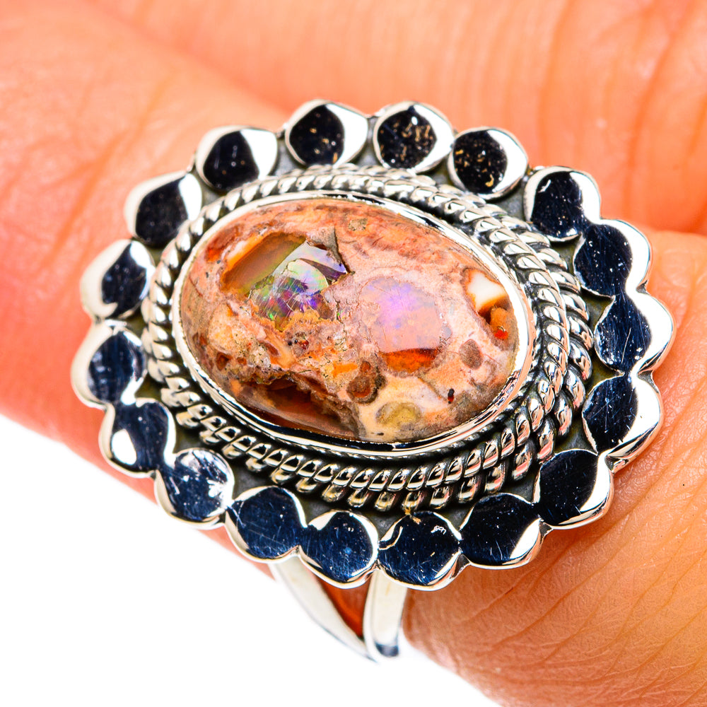 Mexican Fire Opal Rings handcrafted by Ana Silver Co - RING81533