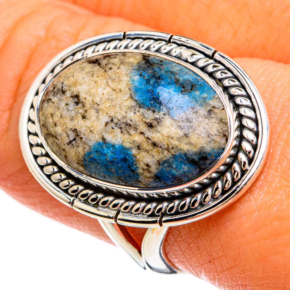 K2 Blue Azurite Rings handcrafted by Ana Silver Co - RING81545