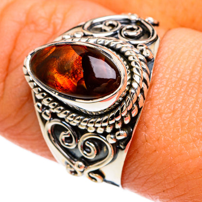 Mexican Fire Agate Rings handcrafted by Ana Silver Co - RING81553
