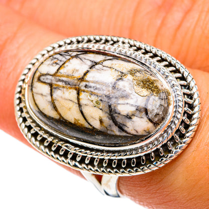 Orthoceras Fossil Rings handcrafted by Ana Silver Co - RING81572