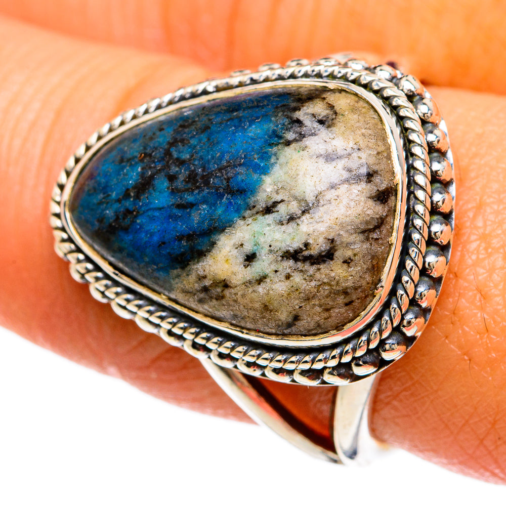 K2 Blue Azurite Rings handcrafted by Ana Silver Co - RING81576