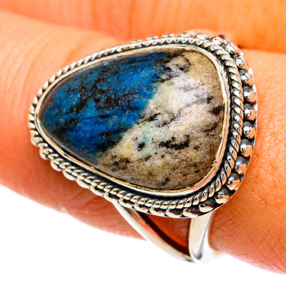 K2 Blue Azurite Rings handcrafted by Ana Silver Co - RING81576