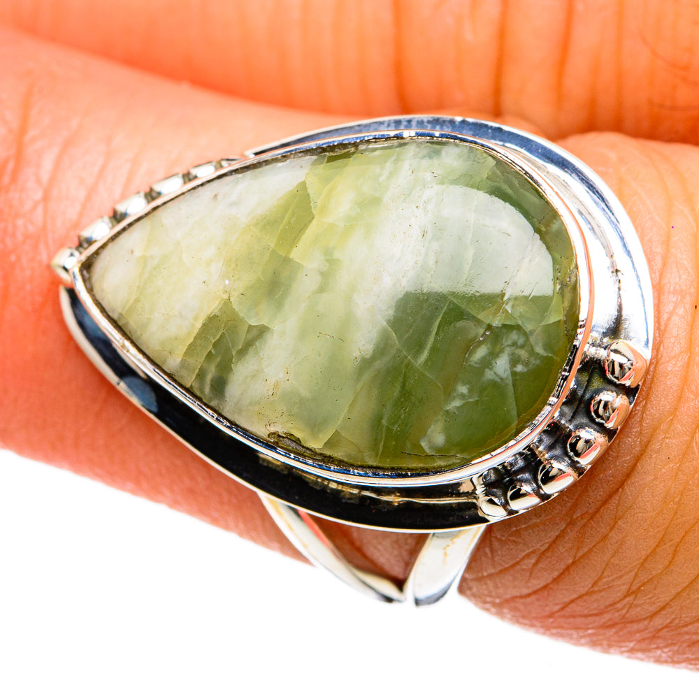 African Green Opal Rings handcrafted by Ana Silver Co - RING81582