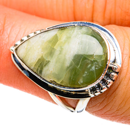 African Green Opal Rings handcrafted by Ana Silver Co - RING81582