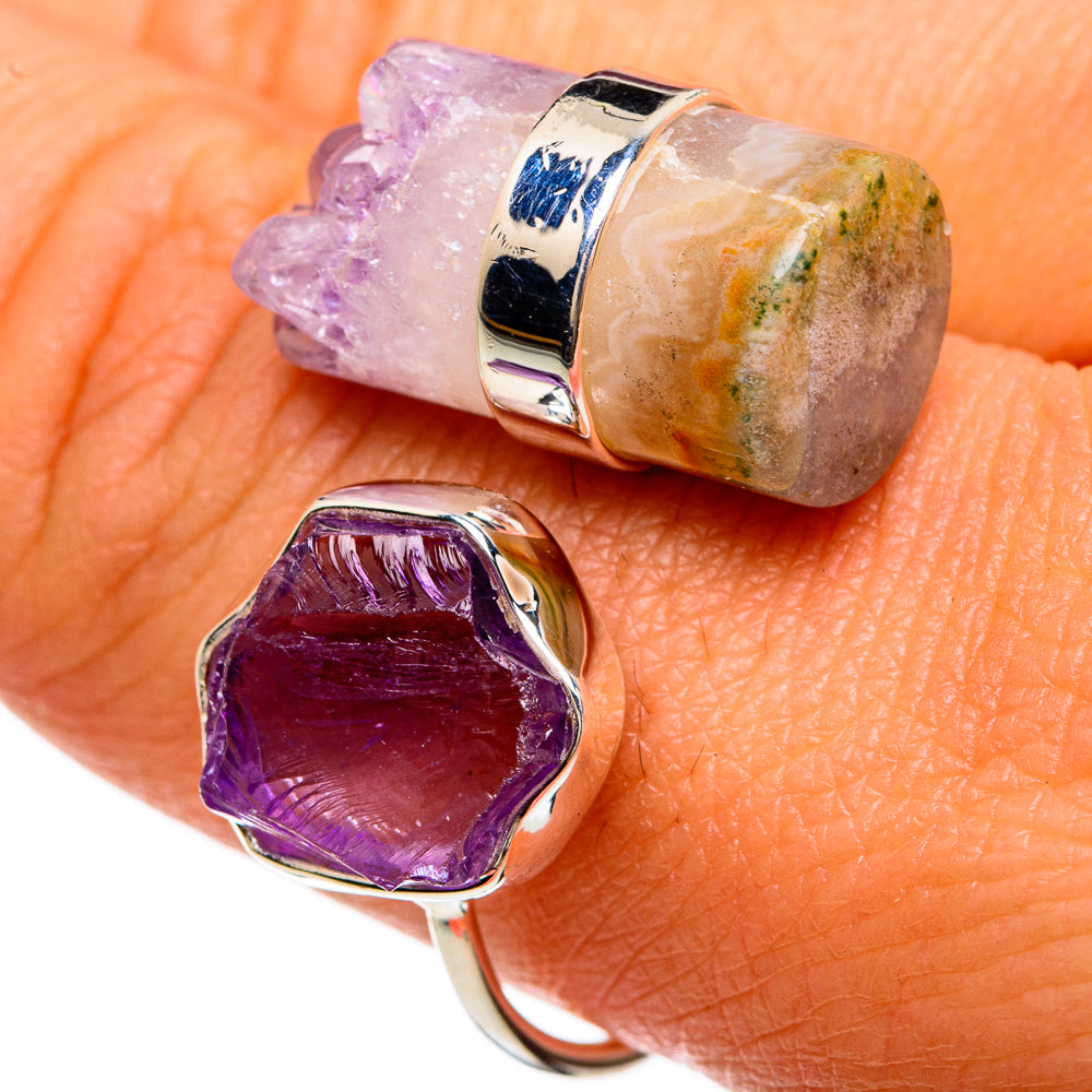 Amethyst Crystal Rings handcrafted by Ana Silver Co - RING81592