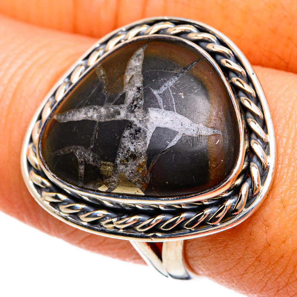 Septarian Geode Rings handcrafted by Ana Silver Co - RING81595