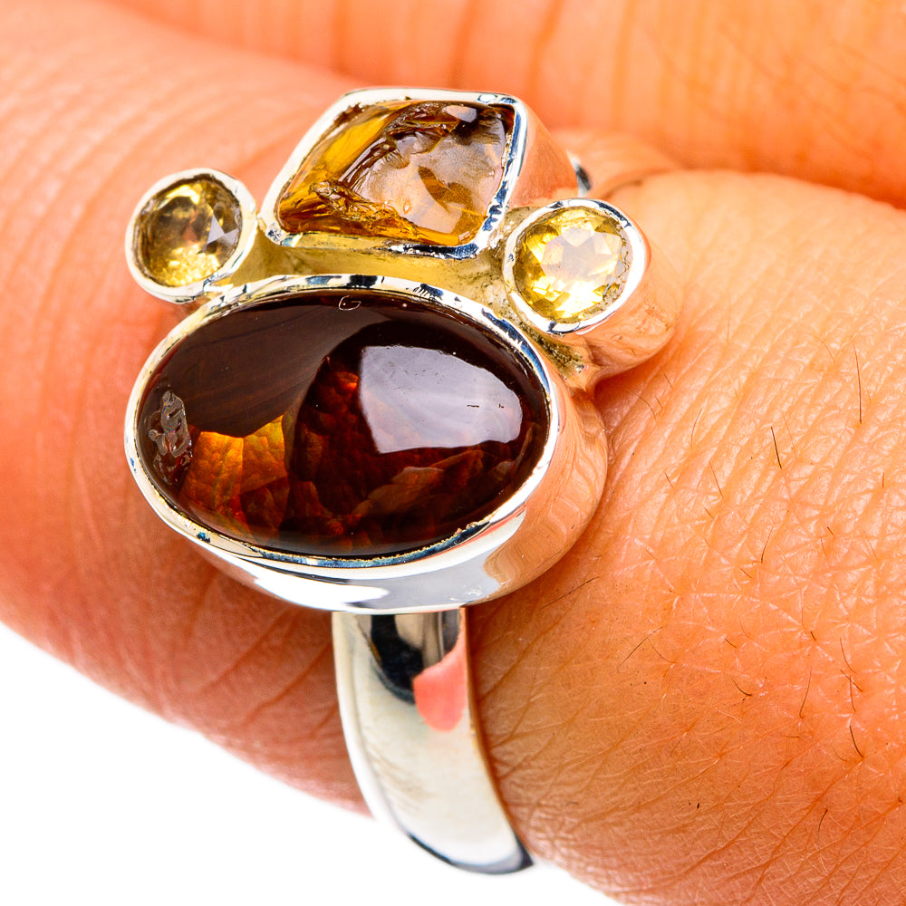 Mexican Fire Agate Rings handcrafted by Ana Silver Co - RING81614