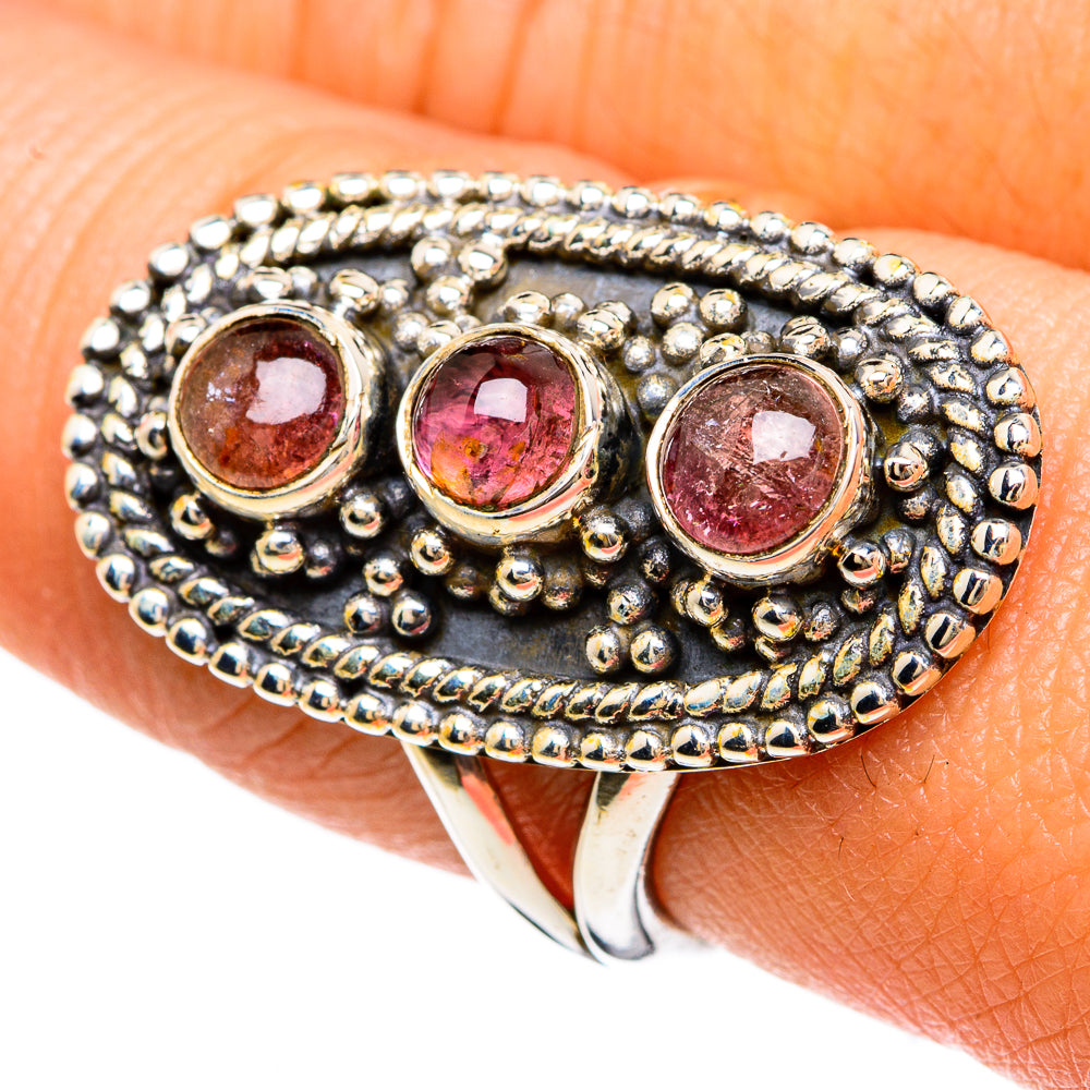 Pink Tourmaline Rings handcrafted by Ana Silver Co - RING81618