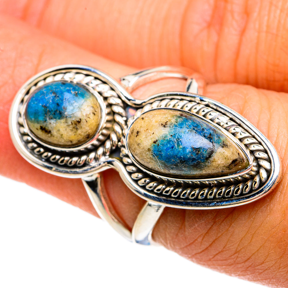 K2 Blue Azurite Rings handcrafted by Ana Silver Co - RING81634