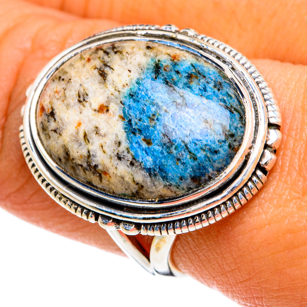 K2 Blue Azurite Rings handcrafted by Ana Silver Co - RING81636