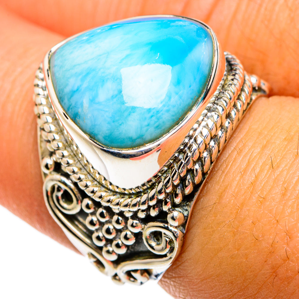Larimar Rings handcrafted by Ana Silver Co - RING81639