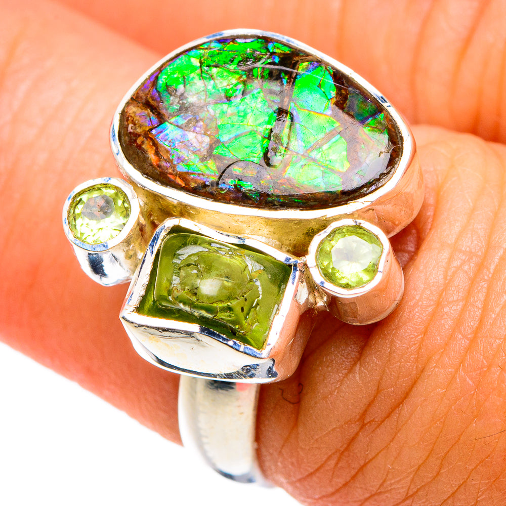 Ammolite Rings handcrafted by Ana Silver Co - RING81642
