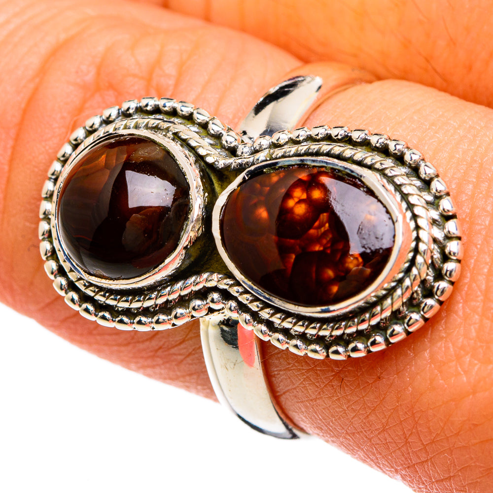 Mexican Fire Agate Rings handcrafted by Ana Silver Co - RING81645