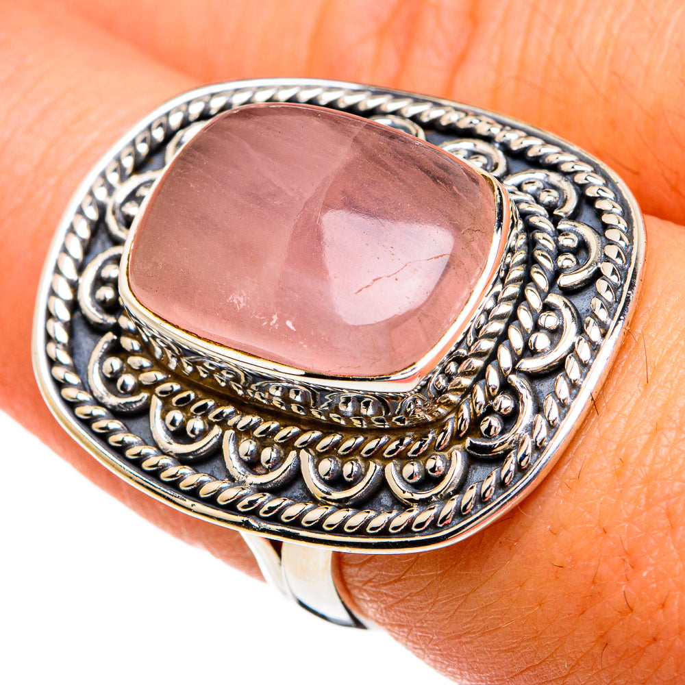 Rose Quartz Rings handcrafted by Ana Silver Co - RING81648