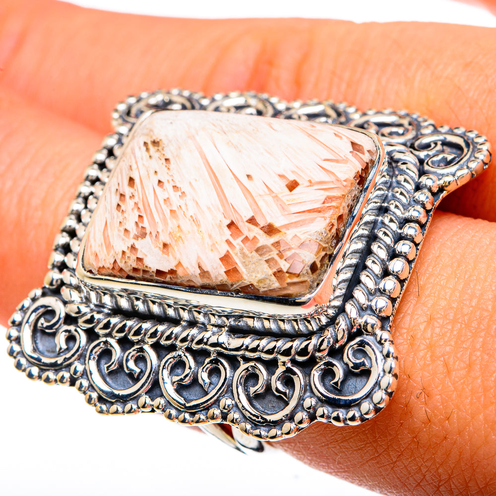Scolecite Rings handcrafted by Ana Silver Co - RING81678