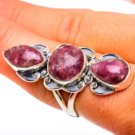 Lepidolite Rings handcrafted by Ana Silver Co - RING81680