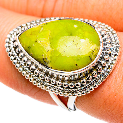 African Green Opal Rings handcrafted by Ana Silver Co - RING81695